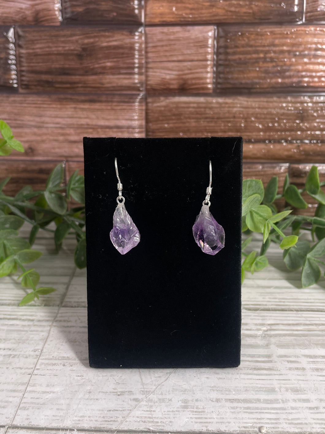 Amethyst Point Sterling Silver Earrings
