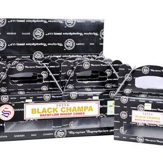 Black Champa Backflow Incense Cones