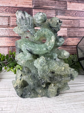 Load image into Gallery viewer, Prehnite Dragon Carving