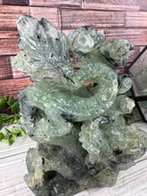 Load image into Gallery viewer, Prehnite Dragon Carving