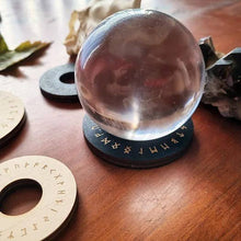 Load image into Gallery viewer, Norse Runes Wooden Sphere Stand