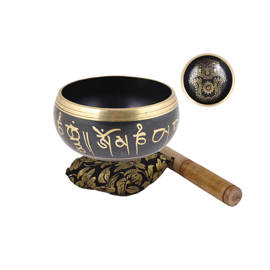 Black Hand Of Hamsa Tibetan Singing Bowl