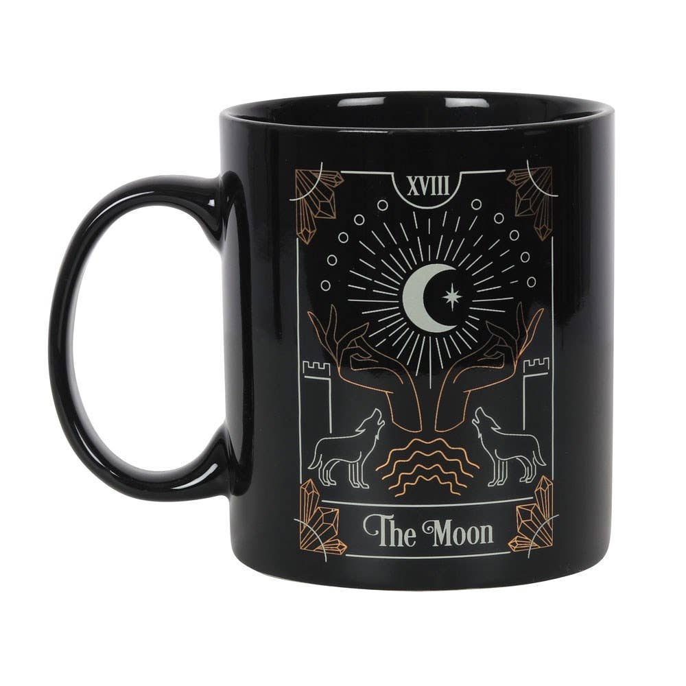 The Moon Tarot Black Mug