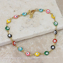 Load image into Gallery viewer, Colorful Evil Eye Anklet