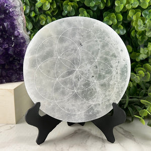 Selenite Engraved Grid