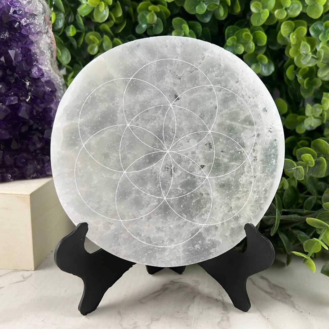 Selenite Engraved Grid