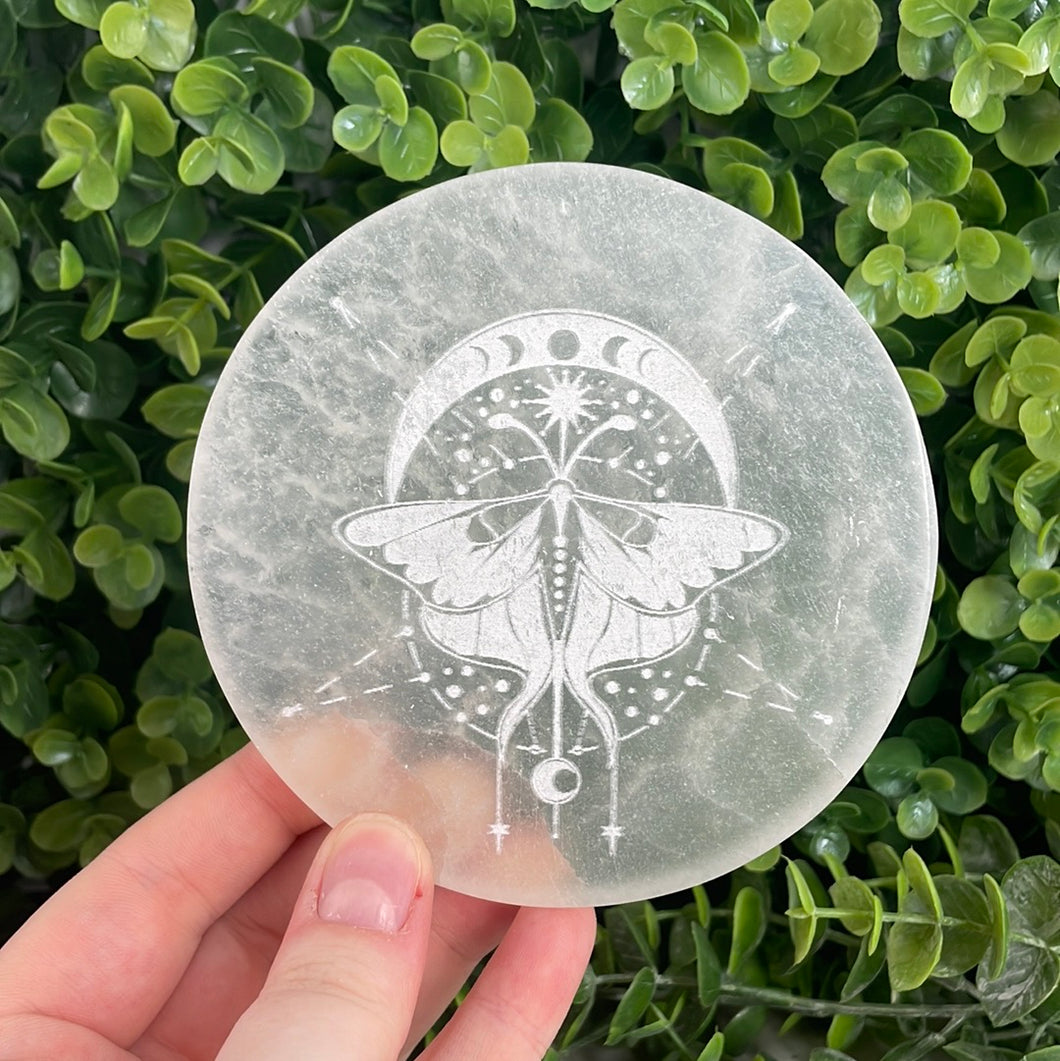 Lunar Moth Selenite Disc