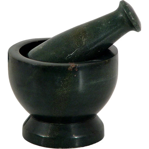 Black Soapstone Mortar and Pestle