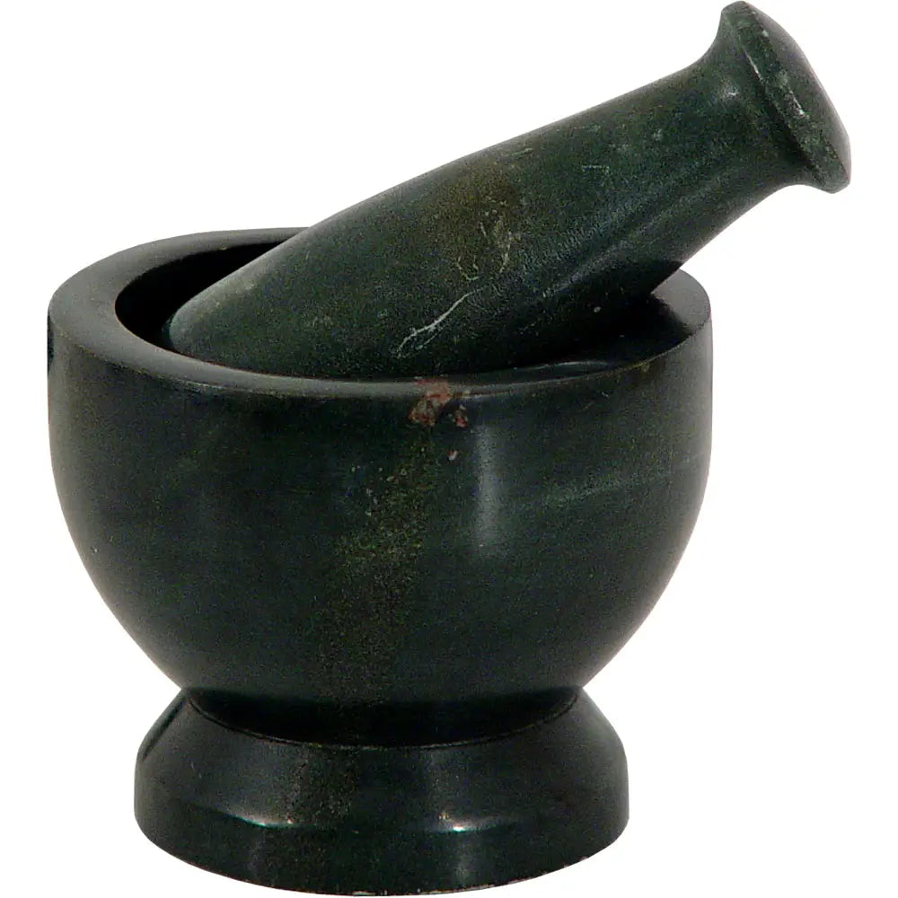 Black Soapstone Mortar and Pestle