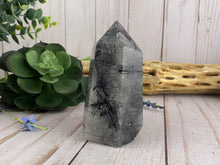 Load image into Gallery viewer, Black Tourmaline &amp; Quartz Crystal Tower | Crystal Healing Generator Points