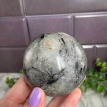 Load image into Gallery viewer, Black Tourmaline and Quartz Sphere
