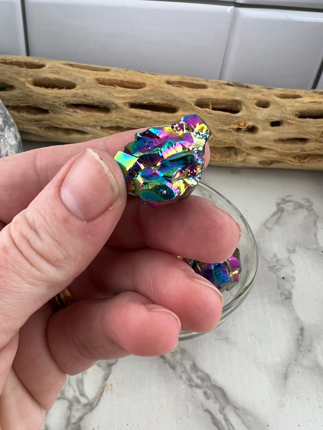 Titanium Aura Pyrite Chunk