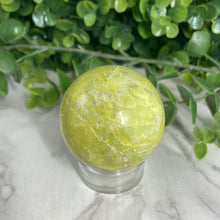 Load image into Gallery viewer, Lemon Serpentine Sphere