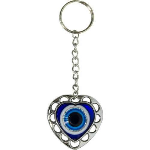 Evil Eye Heart Keychain