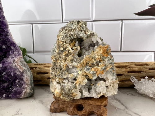 Pyrite, Quartz & Fluorite Raw Specimen