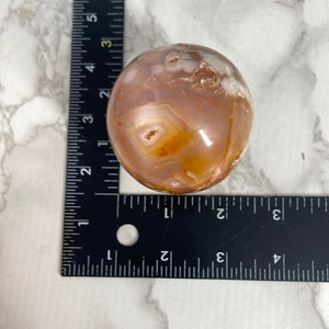 Carnelian And Flower Agate Sphere