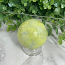 Load image into Gallery viewer, Lemon Serpentine Sphere