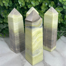 Load image into Gallery viewer, Lemon Serpentine Obelisk