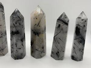 Black Tourmaline & Quartz Tower (3-4 inch)