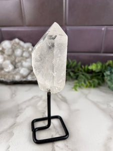 Clear Quartz Point on Stand