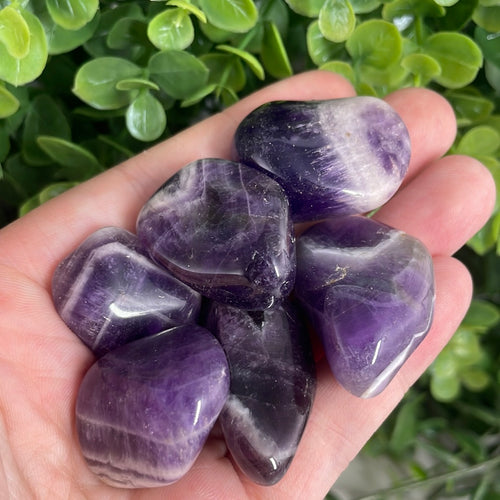 Chevron Amethyst Tumbled (1) | Amethyst Crystal | Banded Amethyst | Crystals Stones Rocks & Minerals