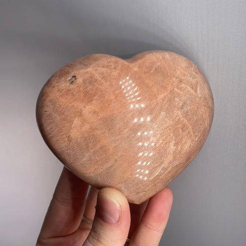 Peach Moonstone Heart