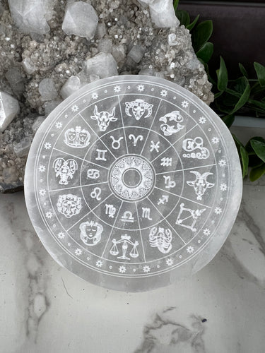 Zodiac Selenite Plates