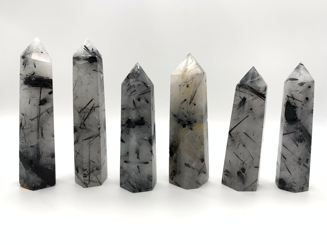 Black Tourmaline & Quartz Tower (3-4 inch)