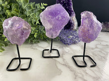 Load image into Gallery viewer, Raw Amethyst on Stand
