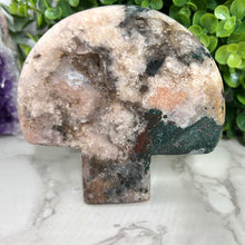 Load image into Gallery viewer, Pink Amethyst/ Moss Agate Mushroom