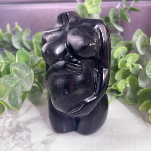 Obsidian Pregnant Goddess Body