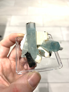 Aquamarine with Schorl
