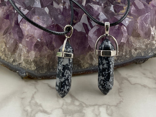 Snowflake Obsidian Necklace