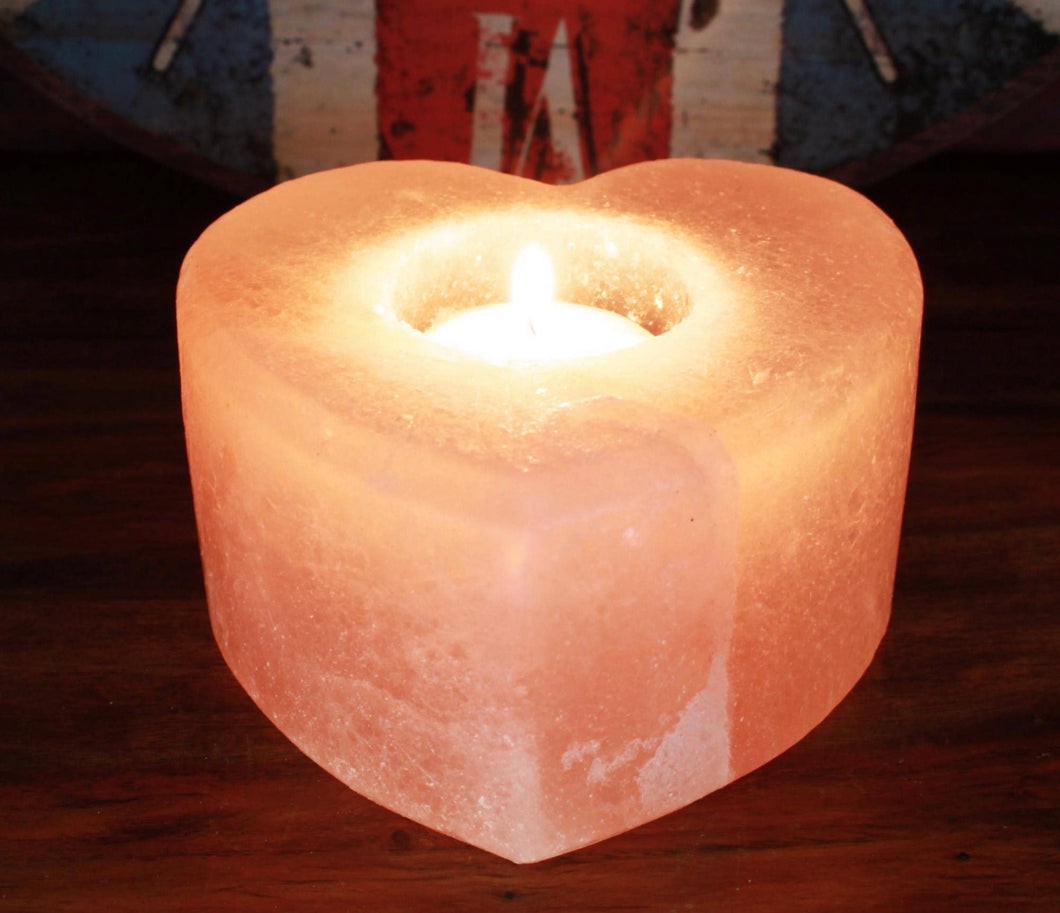 Himalayan Salt Heart Candle Holder