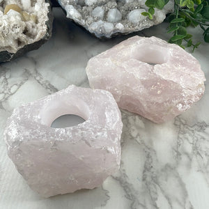 Rose Quartz candle holder