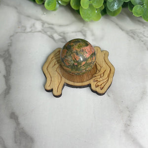 Wooden Crystal Ball Sphere Holder