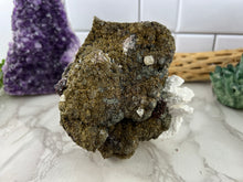 Load image into Gallery viewer, White Barite, Marcasite and Red Raspberry Sphalerite Specimen