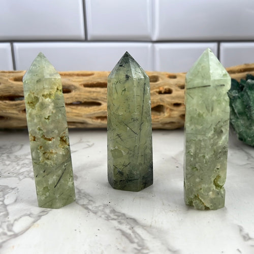 Prehnite with Epidote Tower