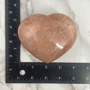 Peach Moonstone Heart