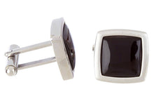 Load image into Gallery viewer, Black Onyx Stainless Steel Cuff Links