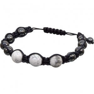 Magnetic Hematite and Howlite Bracelet