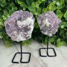 Load image into Gallery viewer, Raw Lepidolite On Metal Stand