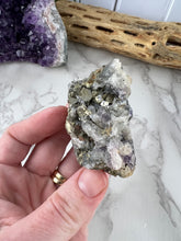 Load image into Gallery viewer, Pyrite, Quartz and Fluorite Specimen