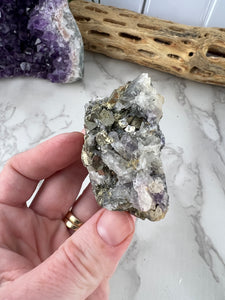 Pyrite, Quartz and Fluorite Specimen