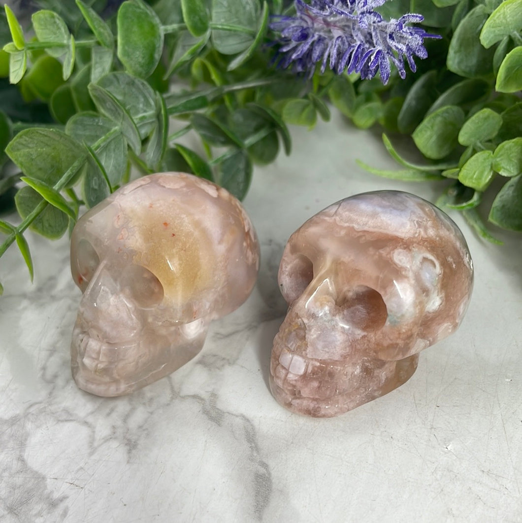 Flower Agate Skull
