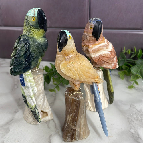 Crystal Parrot Statue