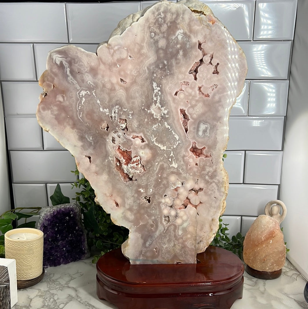 Pink Amethyst On Stand