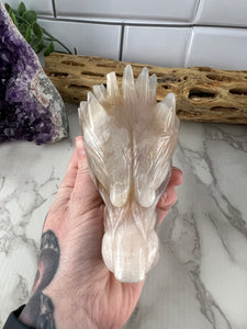 Flower Agate Wolf Head