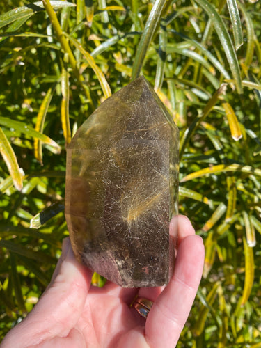 Rutilated Smoky Quartz Crystal Tower