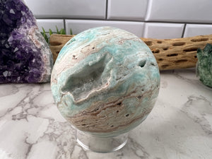 Blue Aragonite Sphere